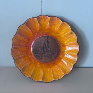Vintage Walt Disney World Orange Decorative Plate Candy Dish Ashtray MCM